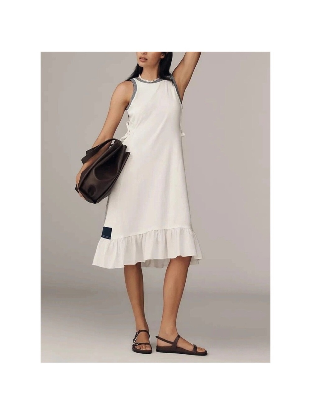 Anthropologie Daily Practice Ball Toss Striped Midi Tank Dress
